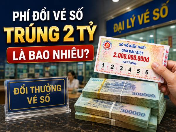 Phí đổi vé số trúng 2 tỷ là bao nhiêu? Thuế và số tiền thực nhận